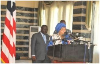President Sirleaf addresses the nation on the Arcelor Mittal, Nimba County Operations, while House Speaker Alex Tyler and Senate Pro-Tempore Gbehzonga